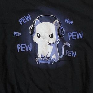 Tee Turtle Pew Pew Kitty Gamer Shirt M